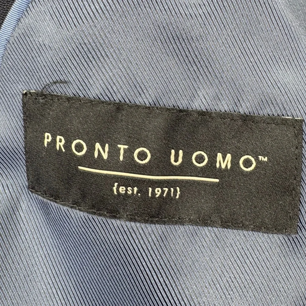 Pronto Uomo Navy Wool Blend Blazer Suit Jacket 44‎ Long Mens